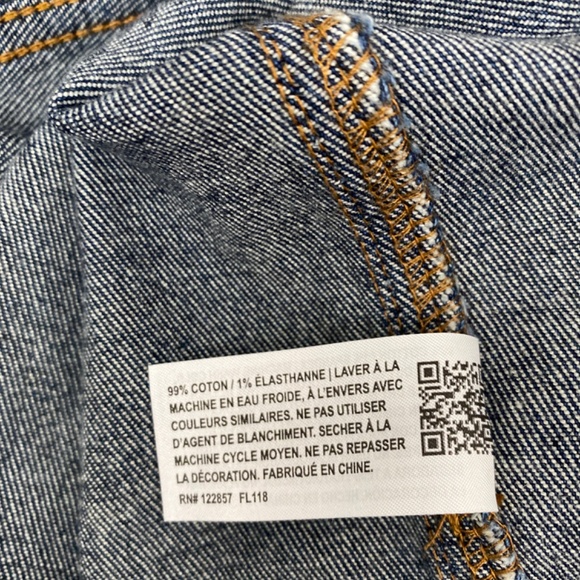 THREADFAST UNISEX NEW WITHOUT TAGS CLASSIC DENIM JACKET - Picture 4 of 4